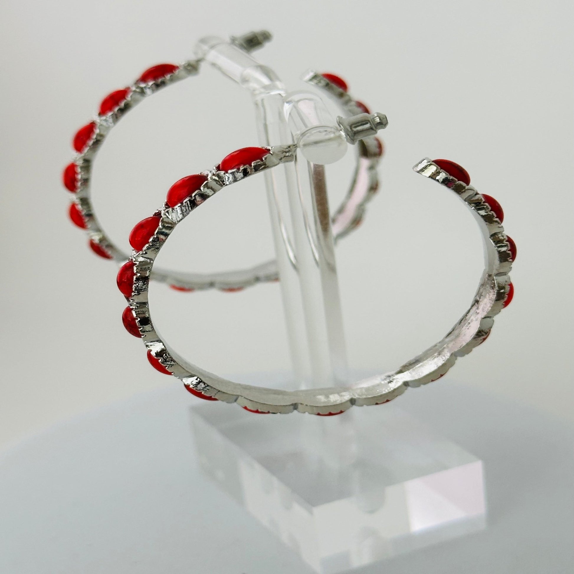 C Shaped Hoops red, 2 inches length