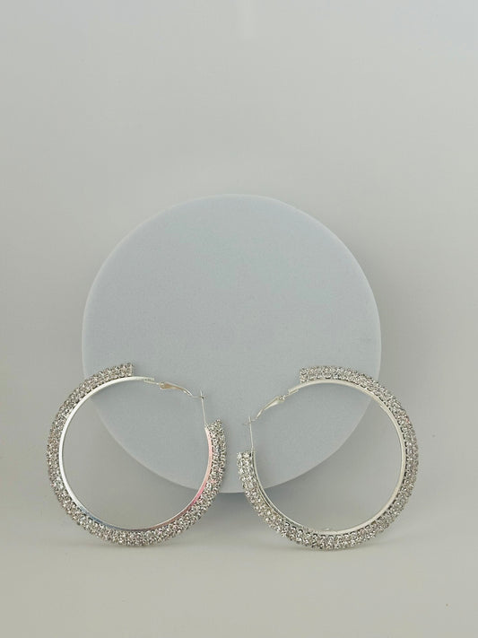 Glimmering Crystal Hoops