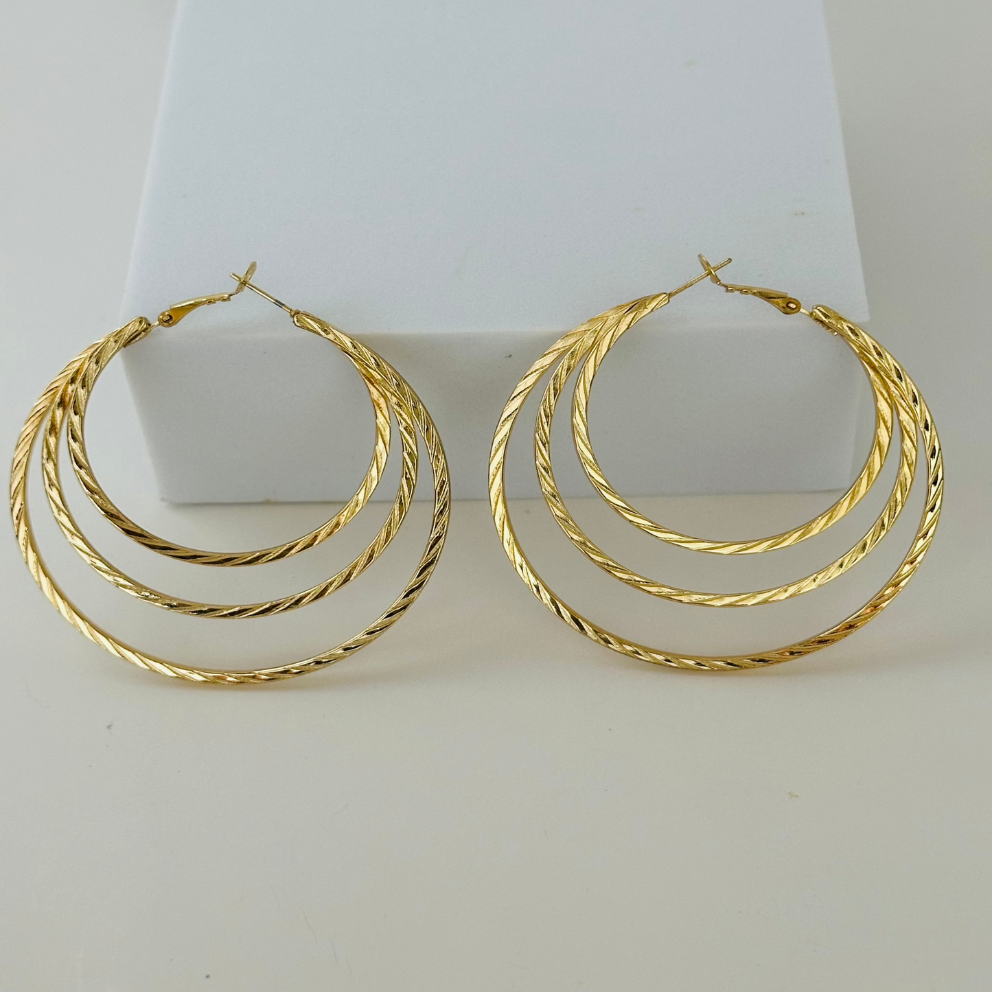 Gold Hoop Earrings Alloy
2.36 inches width 