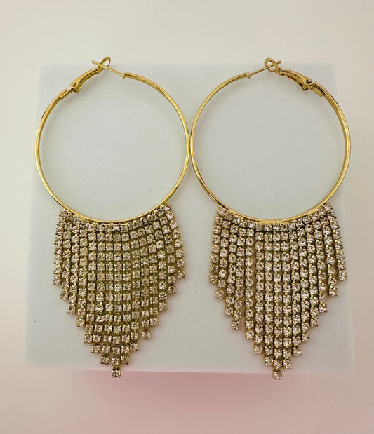 Shimmer Tassel Hoops