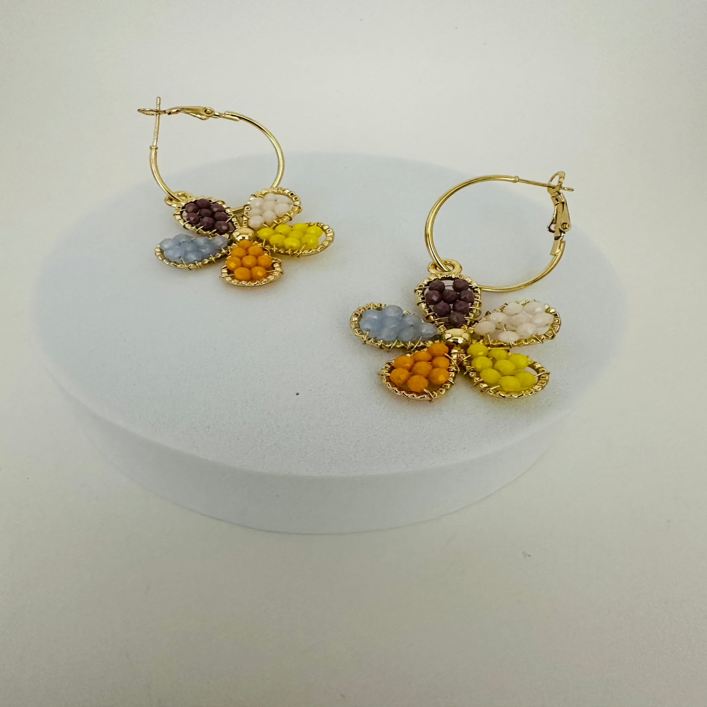 Gold colored hoop earrings 