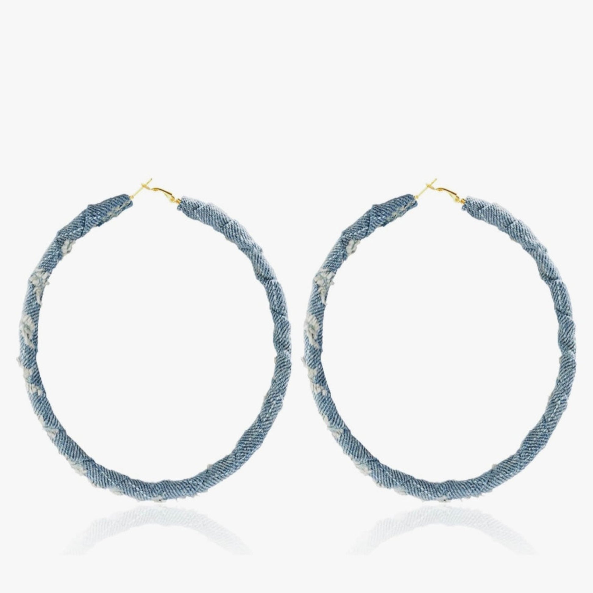 Denim Hoop Earrings