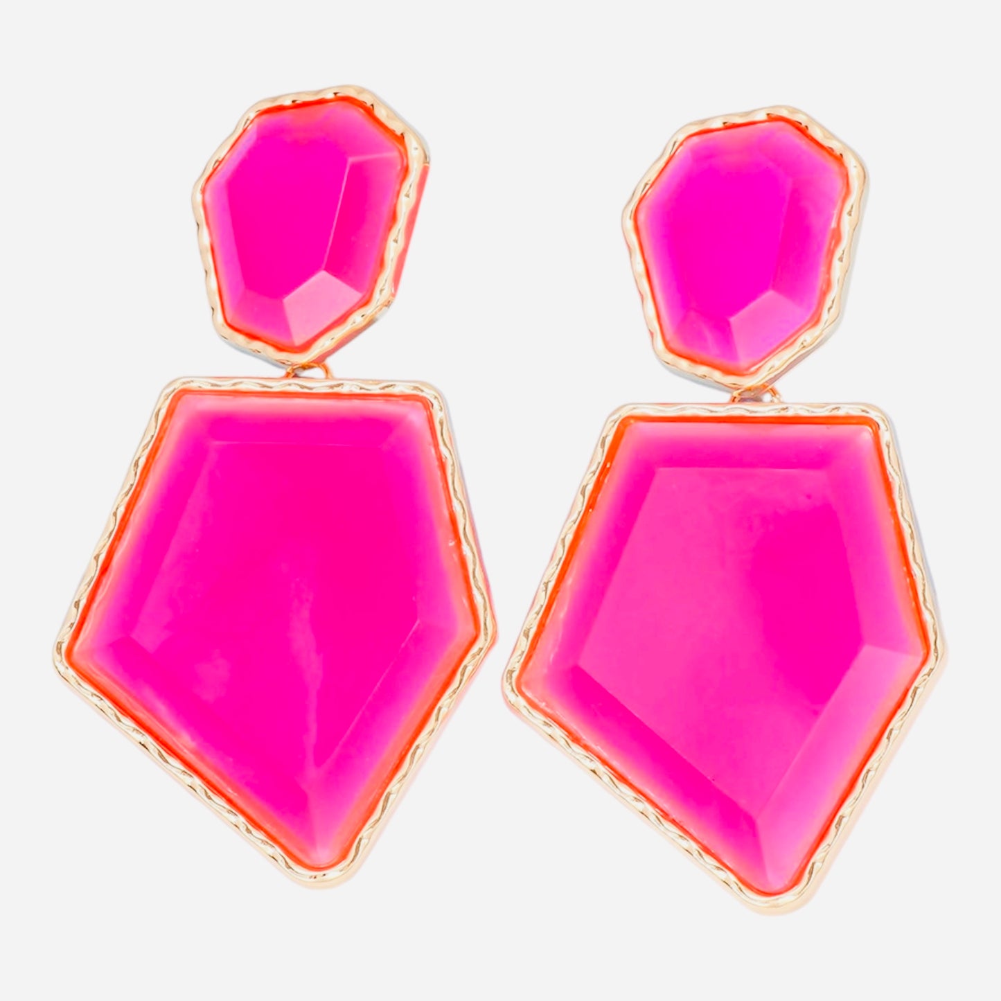 Hot pink drop earrings