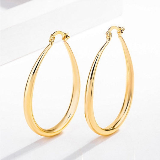 Small gold hoop earrings Iron 0.42 oz
2 inches length