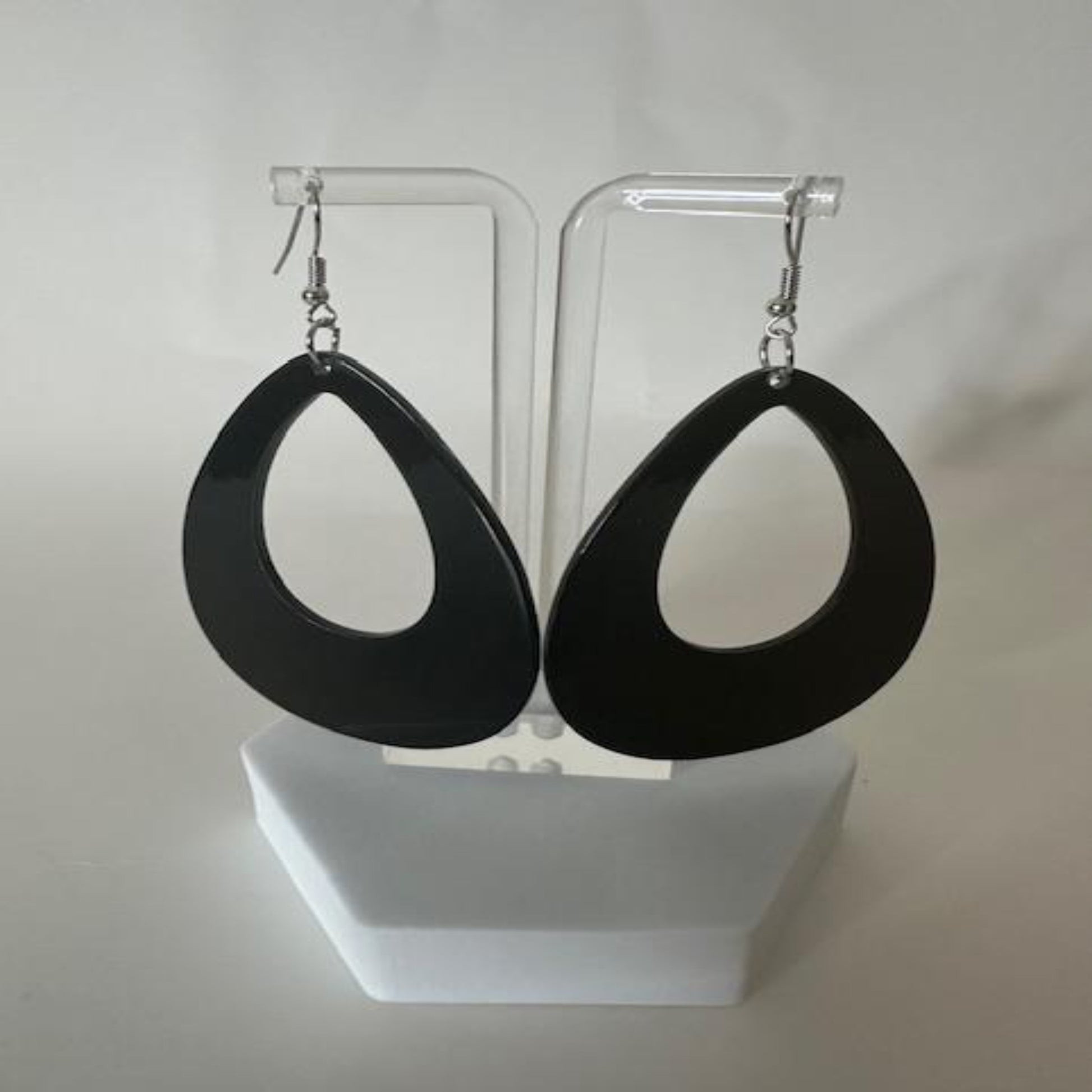 Black  Fish Hook Earrings 