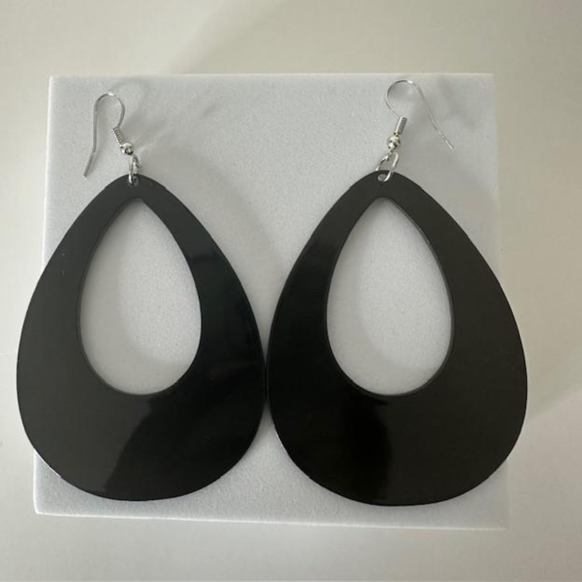 Black  Fish Hook Earrings 