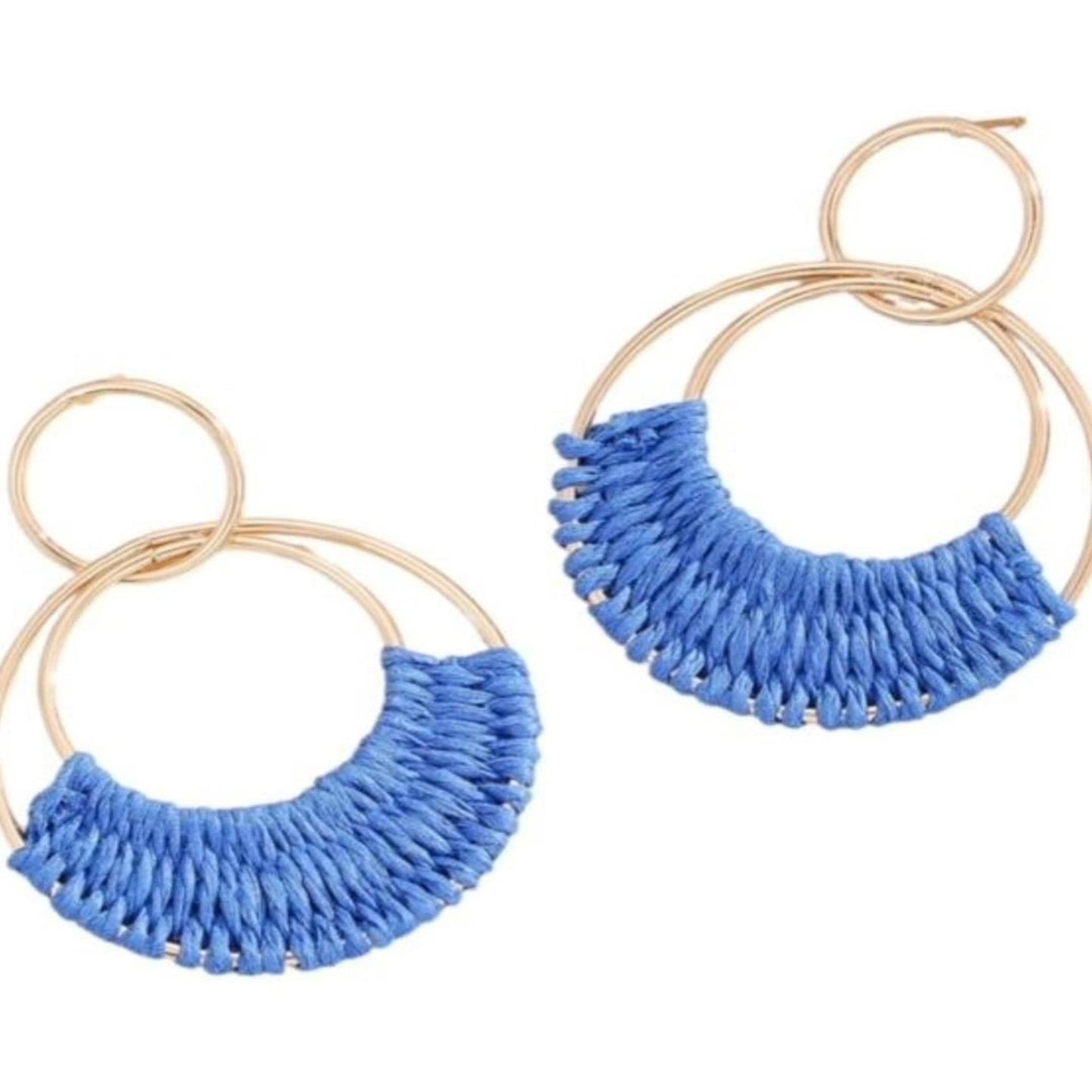 Blue Braided Loop Earrings – Elegant & Stylish Jewelry