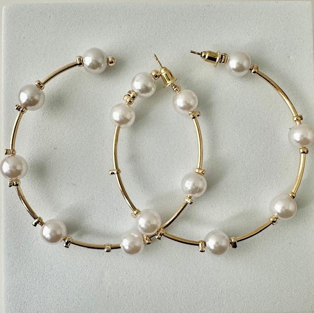 Pearl Gold Hoop