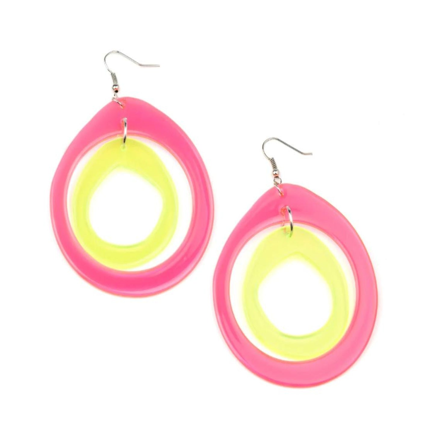 Neon color fish hook earrings 