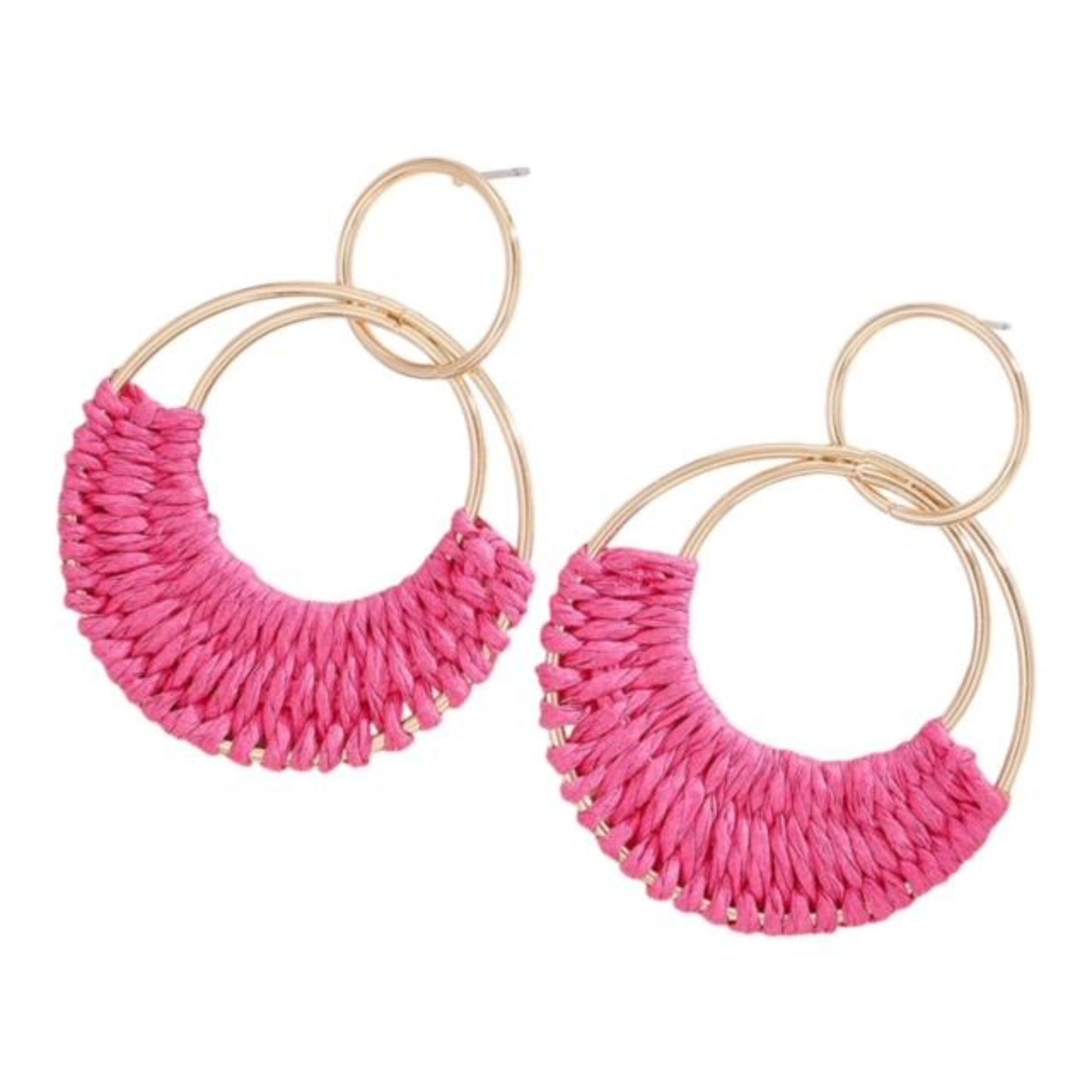 Pink Braided Loop Earrings – Elegant & Stylish Jewelry