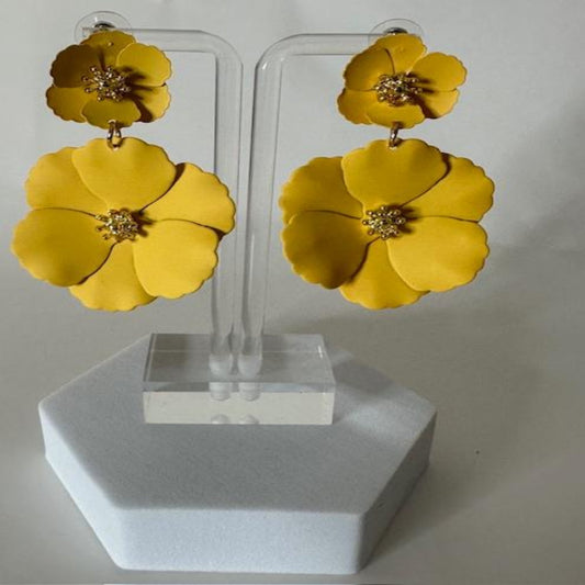 Yellow Flower Earrings