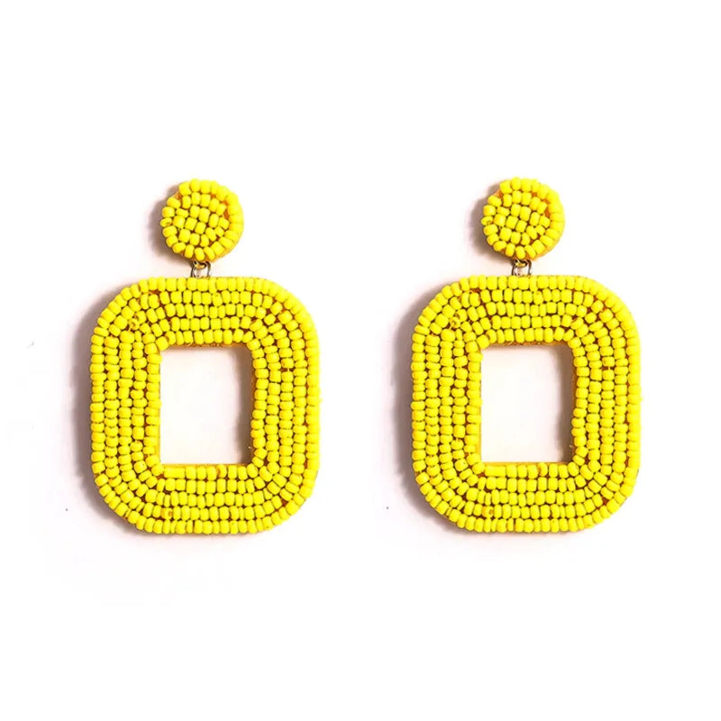 Bead Yellow Earrings