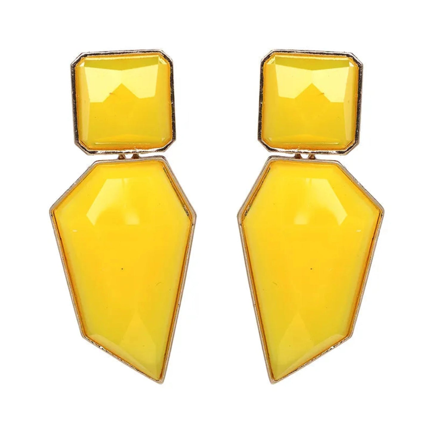 Geometric Yellow Earrings